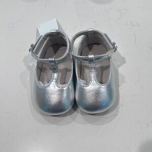 GAP Metallic Silver Baby Dress Shoes
